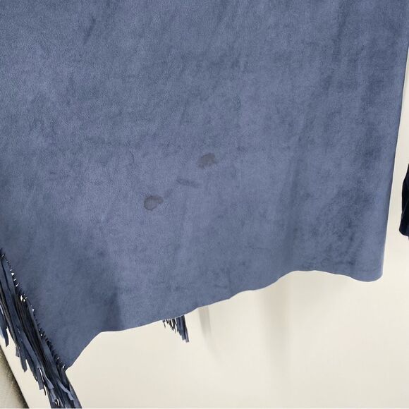 INC Women’s Open Front Faux Suede Blue Cardigan size L - Picture 3 of 4